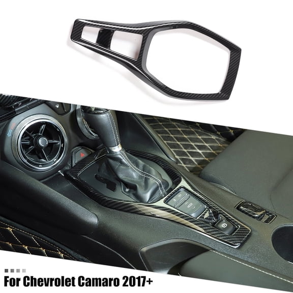 CheroCar Gear Shift Panel Trim Cover Interior Accessories for Chevrolet Camaro 2017-2022 ABS Carbon Fiber
