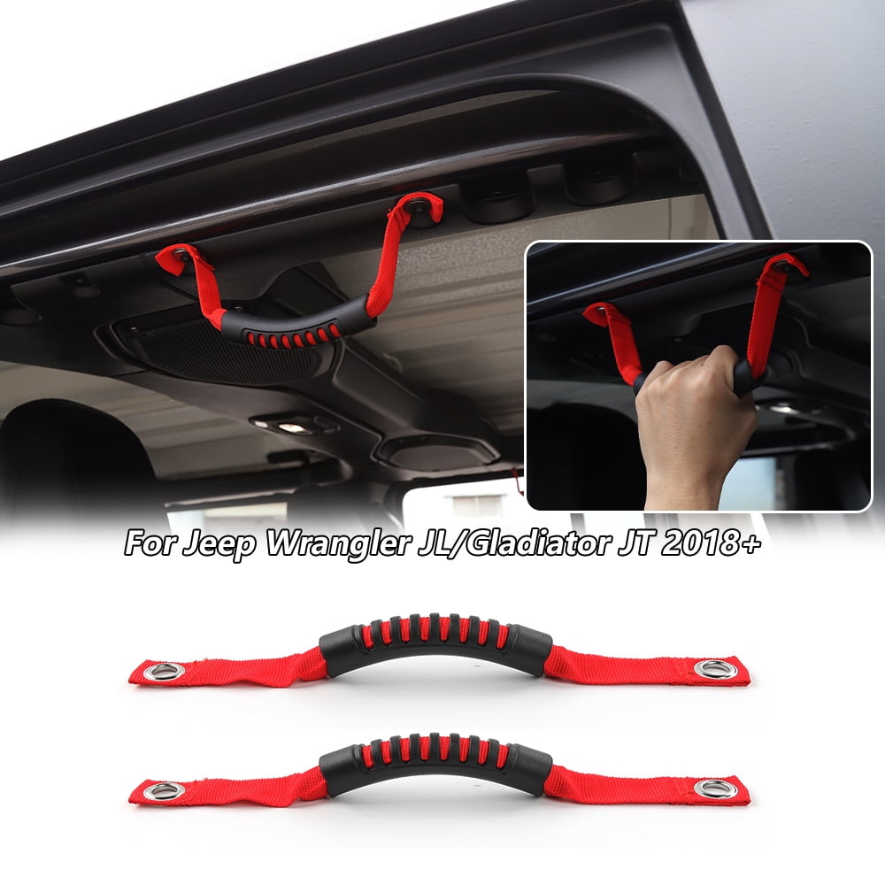 CheroCar Grab Handles Roll Bar Grip Handles With Hole for Jeep Wrangler ...