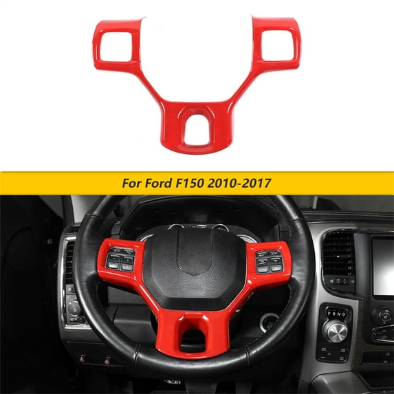 CheroCar Steering Wheel Cover Interior Decoration Accessories for Dodge RAM 2010-2017,Red
