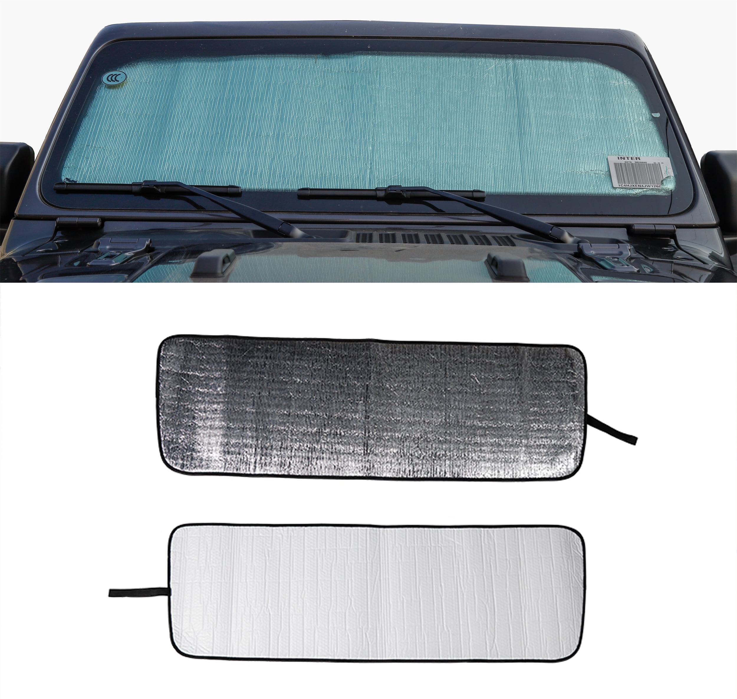 CheroCar Windshield Sun Shade Visor Cover for Jeep Wrangler