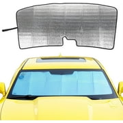 CheroCar Windshield Sunshade Visor Sun Shade Cover for Chevrolet Camaro 2010-2015,Silver