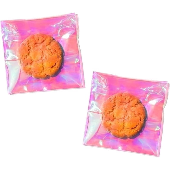 4"x 4", Iridescent Self Sealing Cellophane Bags for Gift Wrapping, Wrapping Candies, Cookies, Chocolates, Popcorn (100 Pcs)