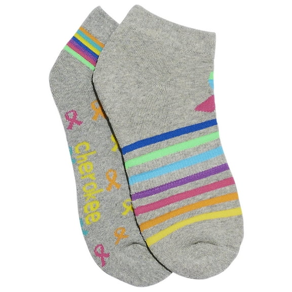Cherokee 2Good Women 2 Pr Pack Bamboo No Show Socks, One Size, Striped Multi Ribbons