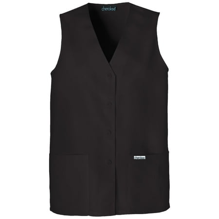 Cherokee Workwear Professionals Women's Scrubs Vest Button Front 1602