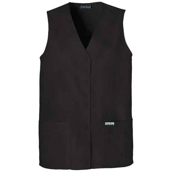 Cherokee Workwear Professionals Women's Scrubs Vest Button Front 1602
