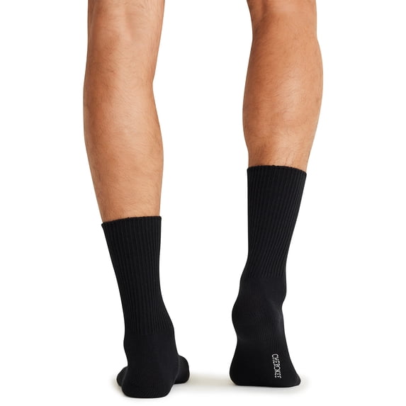Cherokee EZComfort Men & Women 1 Pair Diabetic Crew Socks, S, Black