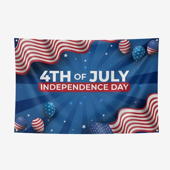 July 4th Thickened Polyester Background Cloth - Heat Transfer Printing HD non-Fading Indoor And Outdoor Wear-Resistant Decorative Cloth 3.6*5.9FT/110*180CM
