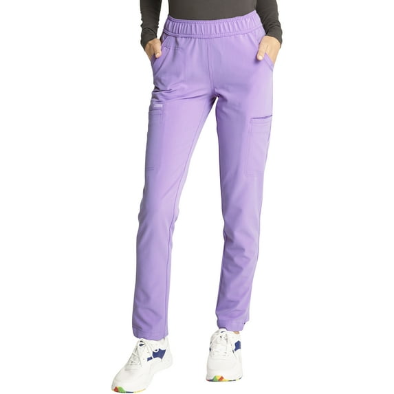 Cherokee Euphoria Scrubs Pant For Women Mid Rise Tapered Leg Drawstring Plus Size CK140A, 3XL, Lavender Stone