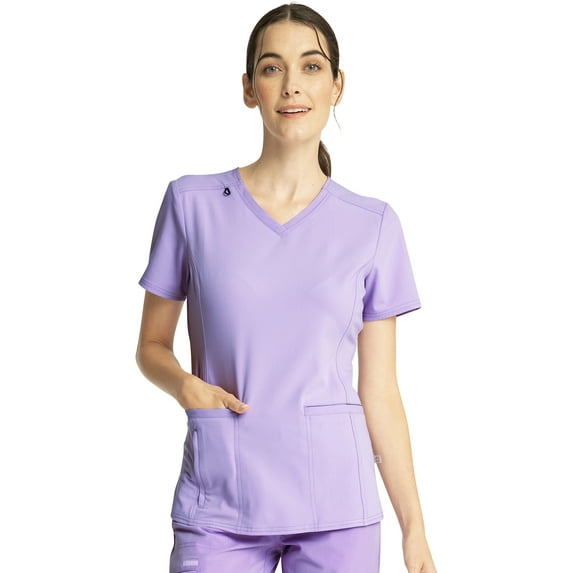 Cherokee Euphoria Scrubs Top For Women V-Neck CK786A, XS, Lavender Stone