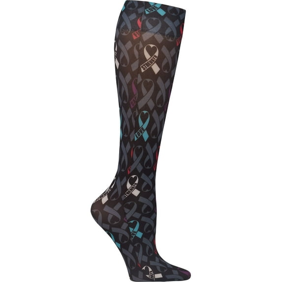 Cherokee Fashionsupport Knee High 12 mmHg Compression Sock, Black, OS