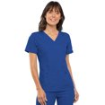 thumbnail image 1 of Cherokee Flexibles Women Medical Scrubs Top V-Neck Knit Panel Plus Size 2968, 3XL, Royal, 1 of 6