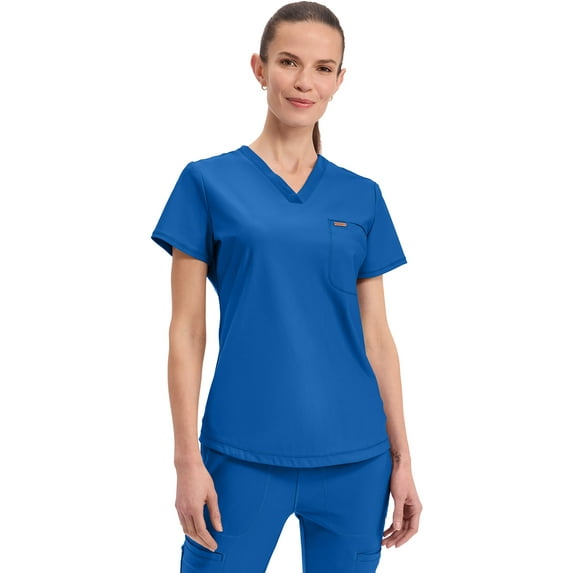 Cherokee Form Scrubs Top For Women Tuckable V-Neck CK819, S, Royal