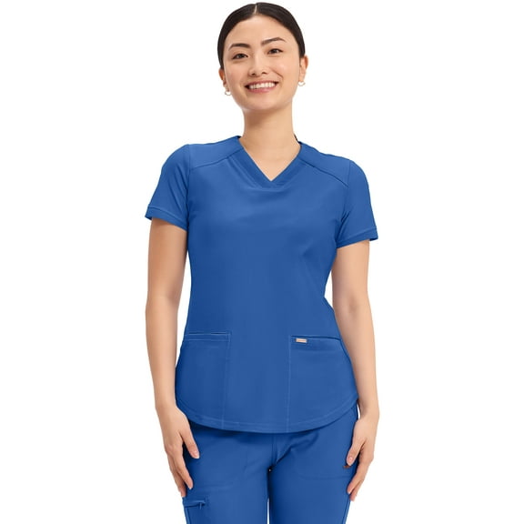 Cherokee Form Scrubs Top for Women V-Neck CK840, M, Royal