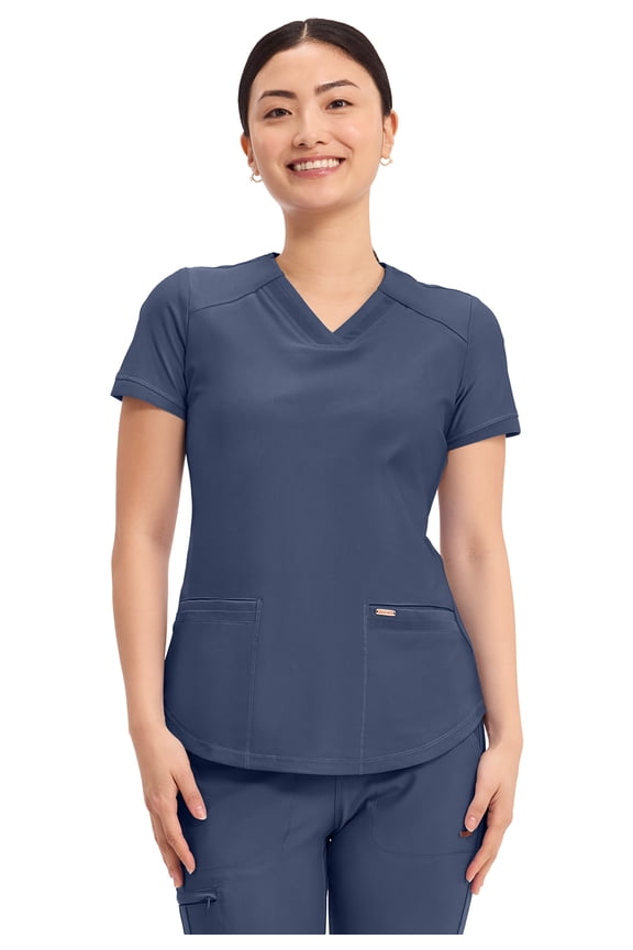 Form Scrubs Top for Women V-Neck Plus Size CK840, 2XL, Navy