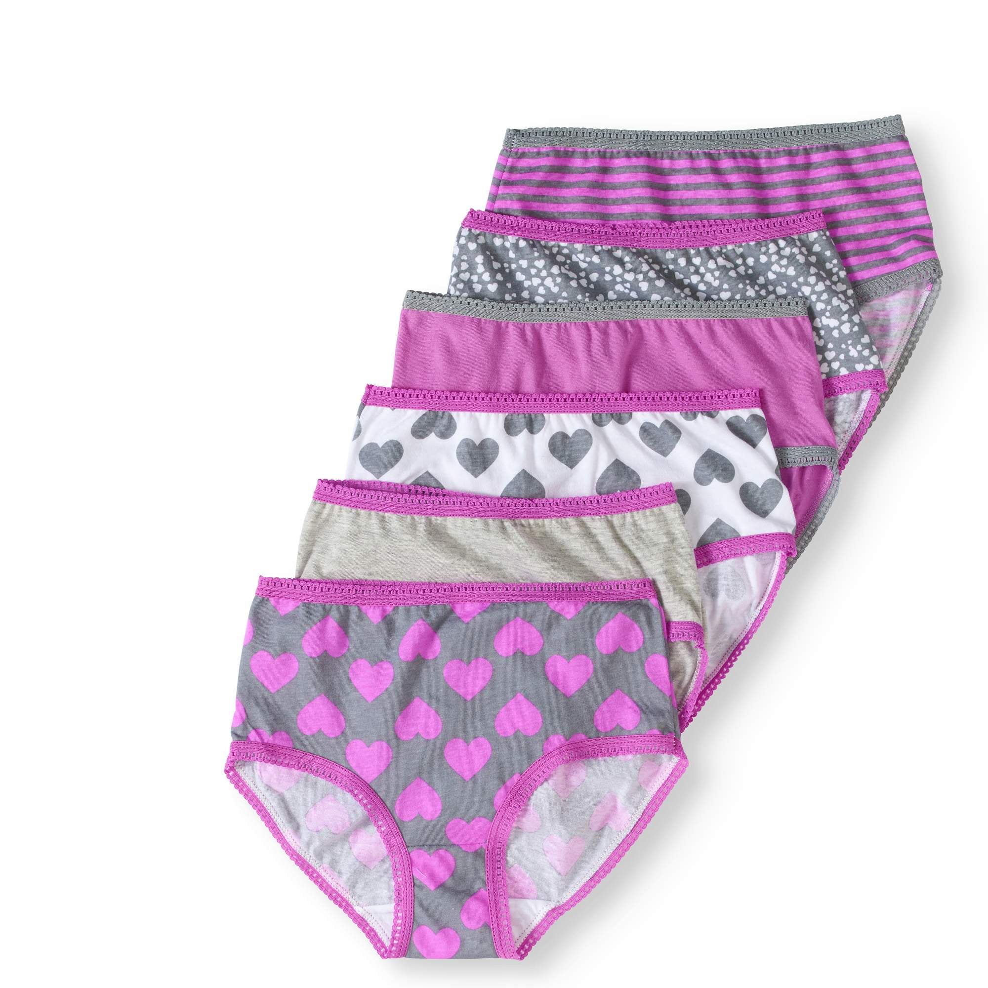 Cherokee Girls' Brief Underwear, 6 Pack Panties (Little Girls & Big Girls)