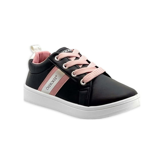 Cherokee Girls’ Casual Low Top Denim Fashion Lace-Up Sneakers, Sizes 11-3