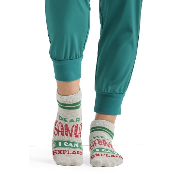Cherokee Holidaycheer Women 3 Single Pair of No Show Socks, One Size, Elves Fun