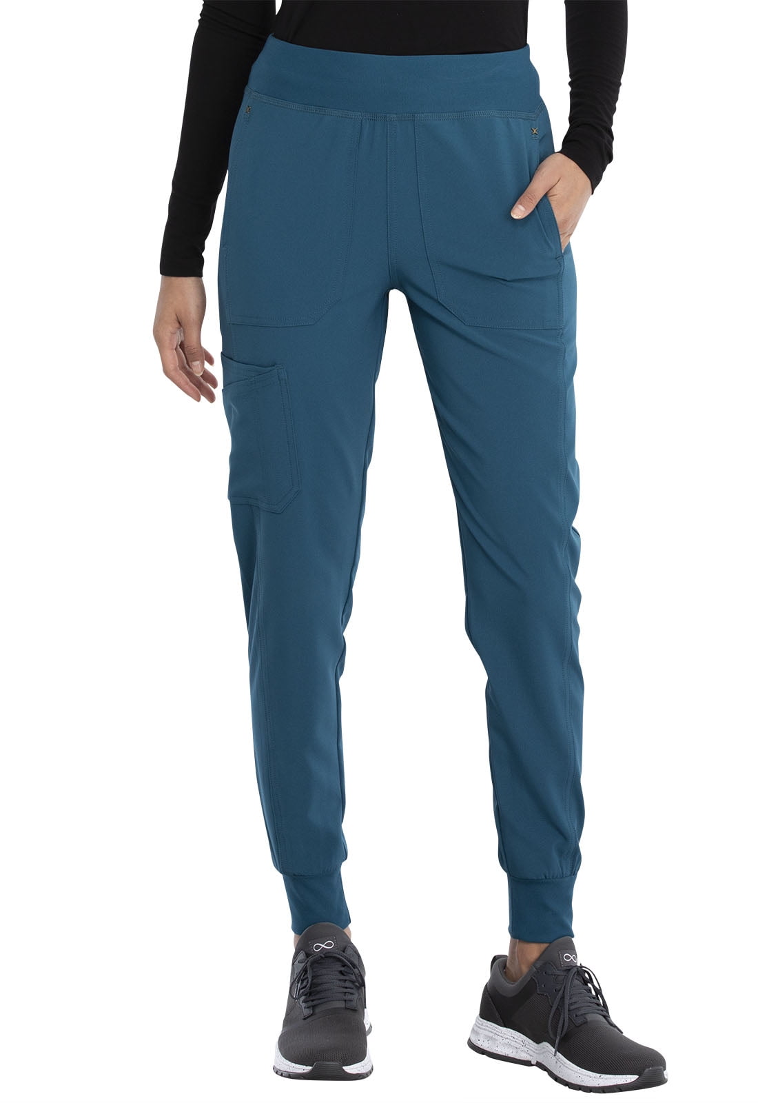 Caribbean Blue XS Polyester Spandex Jogger Pants with Pockets