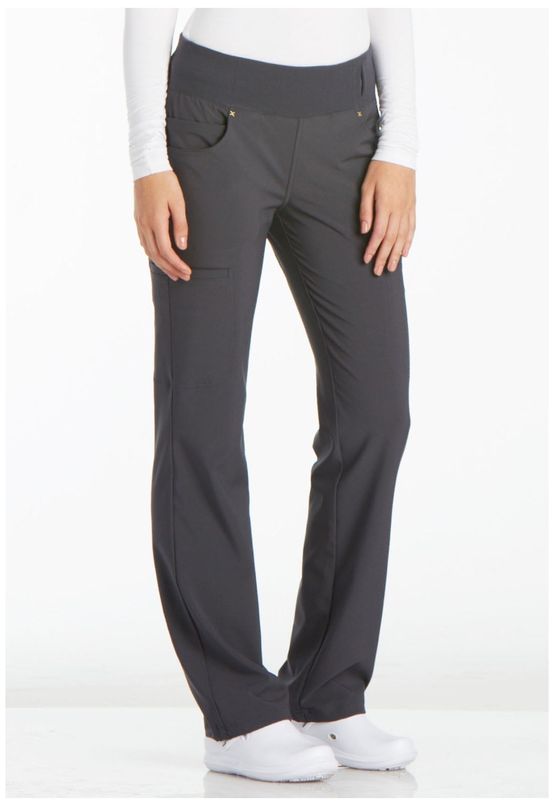 Cherokee Luxe Mid Rise Straight Leg Pull-on Pant in Galaxy Blue