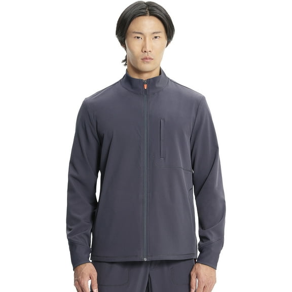 Cherokee Infinity GNR8 Men Scrubs Jacket Zip Front Plus Size IN350A, 2XL, Pewter