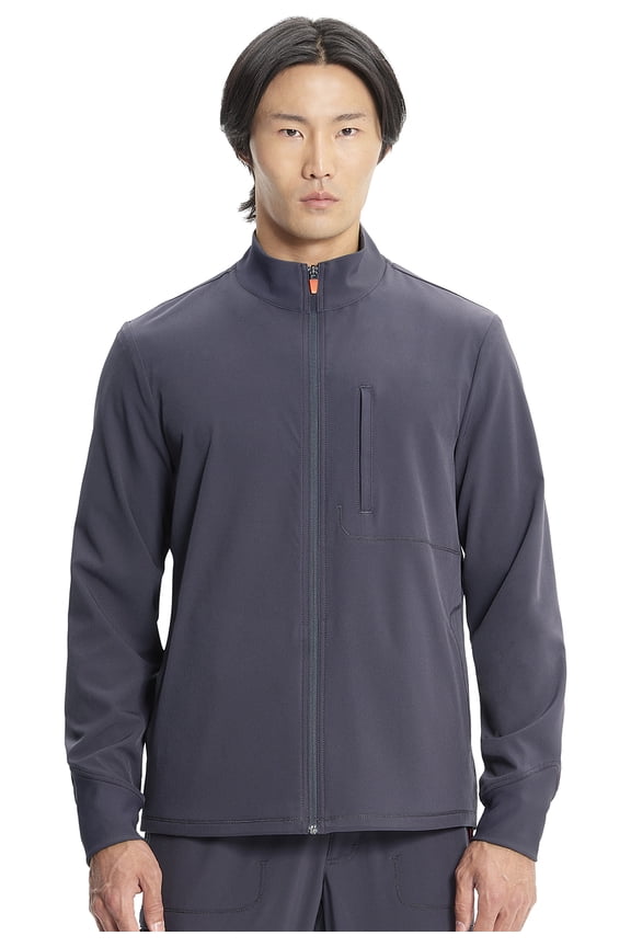 Cherokee Infinity GNR8 Men Scrubs Jacket Zip Front Plus Size IN350A, 3XL, Pewter