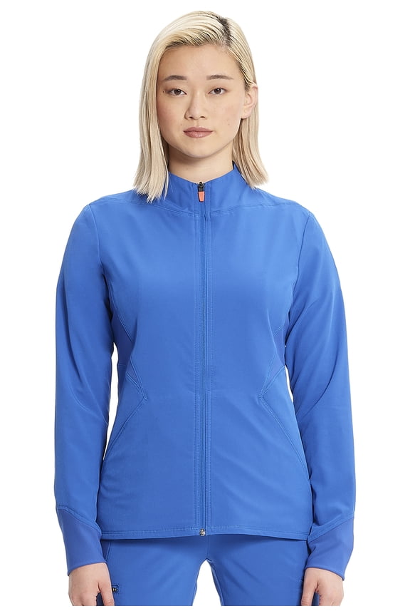Cherokee Infinity GNR8 Women Scrubs Jacket Zip Front Plus Size IN320A, 3XL, Royal