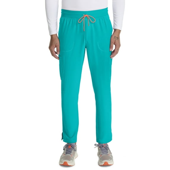 Cherokee Infinity Scrub Cargo Pants for Men Drawstring Straight Leg Pant IN200A, S, Teal Blue