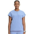 thumbnail image 1 of Cherokee Infinity Scrub Top for Women Contemporary Fit Round Neck 3 Pocket with Covered Placket with Partial Zip IN622A, L, Ciel, 1 of 5