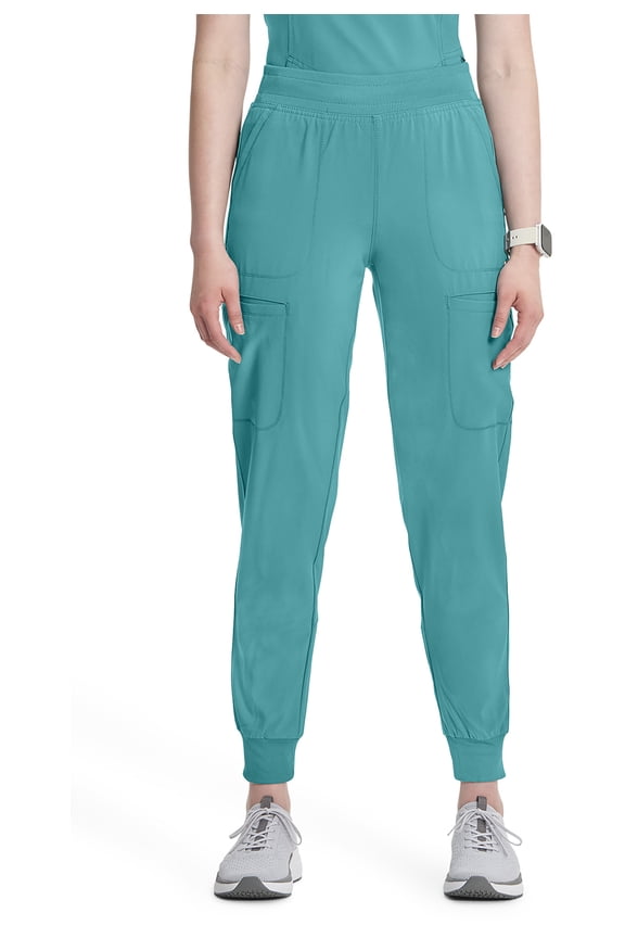 Infinity Scrubs Pant For Women Mid Rise Jogger CK080A, XS, Teal Blue