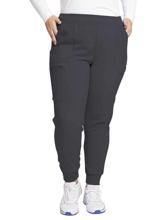 Infinity Scrubs Pant For Women Mid Rise Jogger CK080AP, XL Petite, Pewter