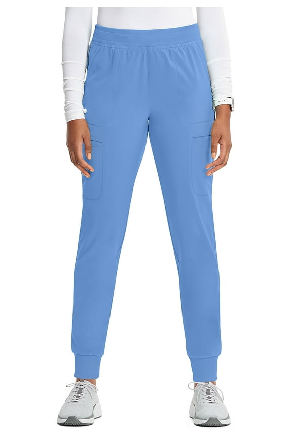Infinity Scrubs Pant For Women Mid Rise Jogger CK080AP, XXS Petite, Ciel
