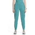 thumbnail image 1 of Cherokee Infinity Scrubs Pant For Women Mid Rise Jogger CK080AP, XXS Petite, Teal Blue, 1 of 9