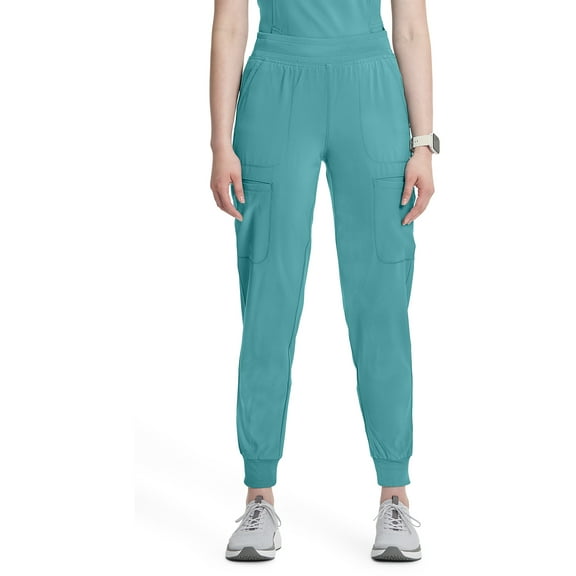 Cherokee Infinity Scrubs Pant For Women Mid Rise Jogger Plus Size CK080A, 2XL, Teal Blue