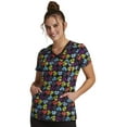 thumbnail image 1 of Cherokee Infinity Scrubs Top For Women Mock Print Wrap CK608, 1 of 5
