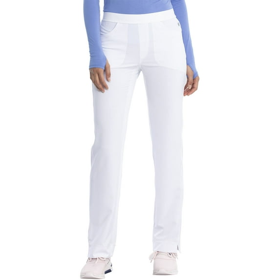 Cherokee Infinity Women Medical Scrubs Pant Low Rise Slim Pull-On Plus Size 1124A, 2XL, White