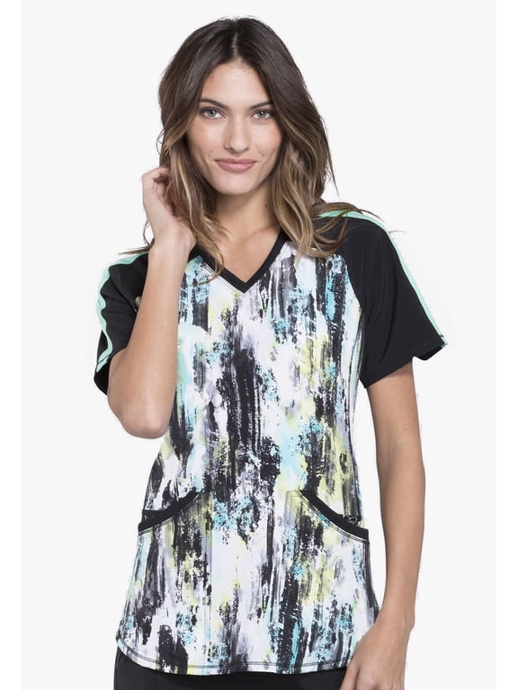 Infinity Women Medical Scrubs Top V-Neck CK645, XXS, Shades Of Grey