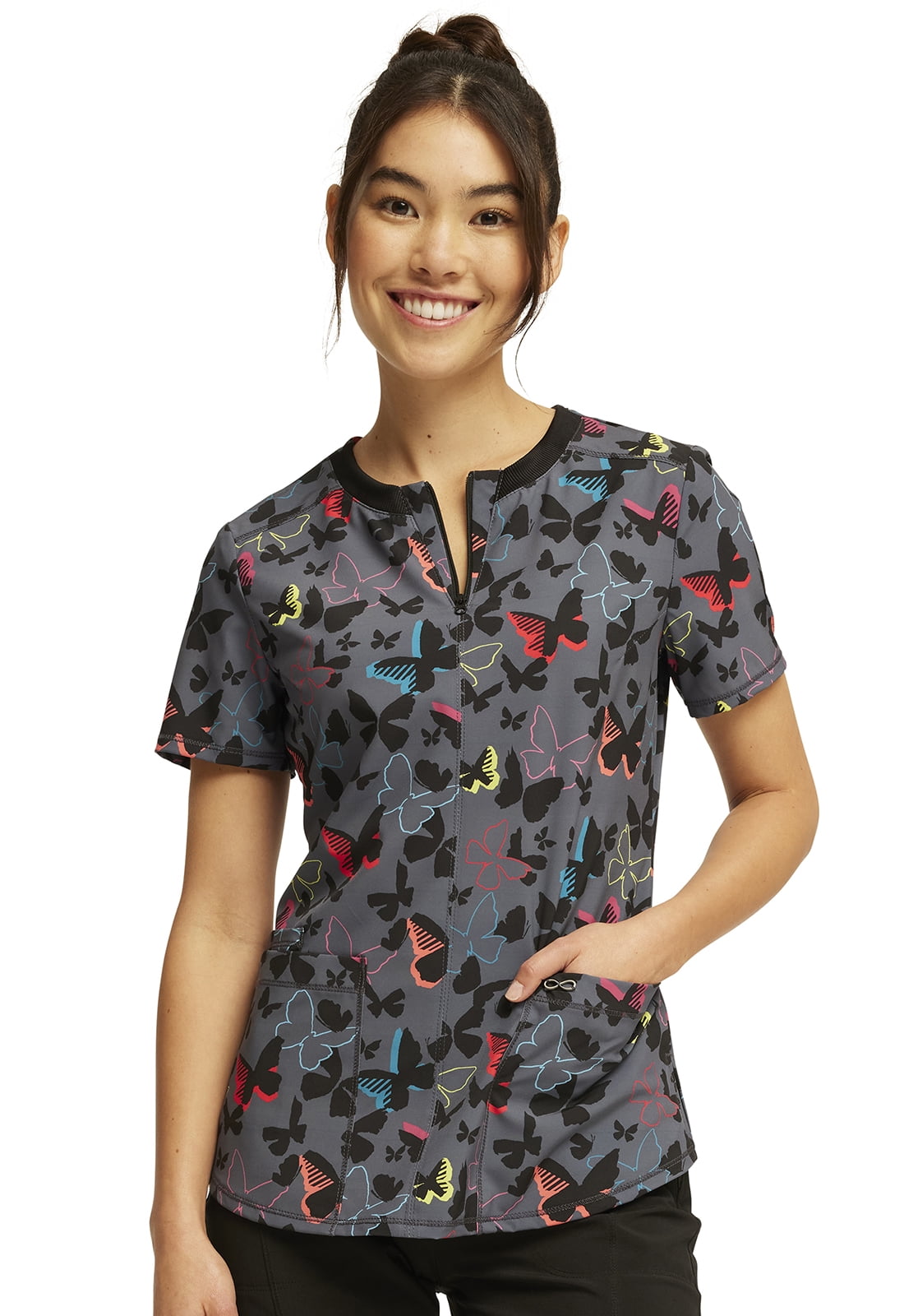 Cherokee Infinity Women Scrubs Top Round Neck CK880