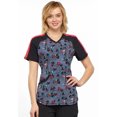 thumbnail image 1 of Cherokee Infinity Women Scrubs Top, V-Neck, CK645, L, Marked Hearts, 1 of 7