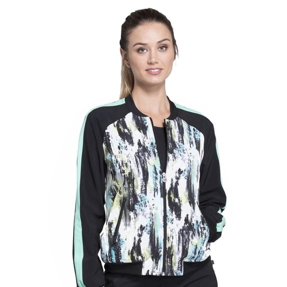 Cherokee Infinity Women Warm Up Medical Scrubs Jacket Zip Front CK309, XXS, Shades Of Grey