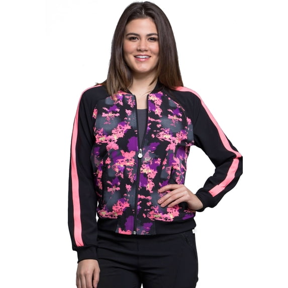 Cherokee Infinity Women Warm Up Medical Scrubs Jacket Zip Front Plus Size CK309, 2XL, Don't Mesh Around