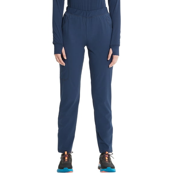 Cherokee Infinity Women's Pull-on Scrub Cargo Pants with Mid-Rise Tapered Leg and 5 Pockets Plus Size IN120A, 3XL, Navy