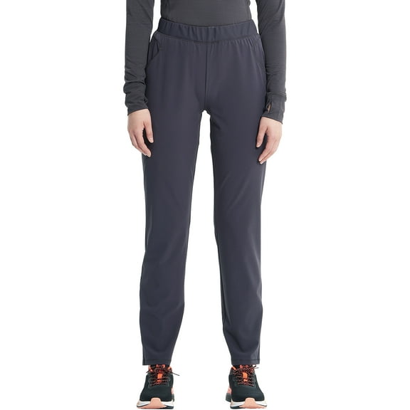 Cherokee Infinity Women's Pull-on Scrub Cargo Pants with Mid-Rise Tapered Leg and 5 Pockets Plus Size IN120A, 3XL, Pewter