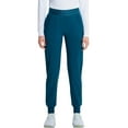 thumbnail image 1 of Cherokee Infinity Women's Scrub Pull-on Scrub Jogger Pants, Mid Rise Bottoms with 4 Pocket with Interior Drawstring Plus Size IN122A, 2XL, Caribbean Blue, 1 of 5