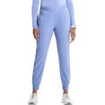 thumbnail image 1 of Cherokee Infinity Women's Scrub Pull-on Scrub Jogger Pants, Mid Rise Bottoms with 4 Pocket with Interior Drawstring Plus Size IN122A, 2XL, Ciel, 1 of 7