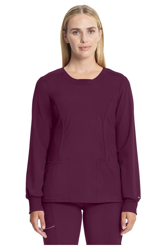 Infinity Women's Scrubs Top Long Sleeve V-Neck CK781A