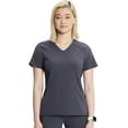 thumbnail image 1 of Cherokee Infinity Women's V-Neck Scrub Top with Kangaroo Pocket, High-Low Hem IN620A, S, Pewter, 1 of 5