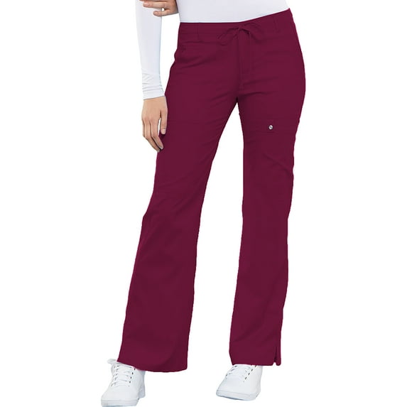 Cherokee Luxe Women's Scrubs Pant Low Rise Flare Leg Drawstring Cargo 21100