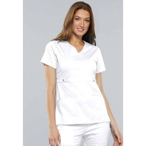 Cherokee Luxe Women's Scrubs Top Empire Waist Mock Wrap 21701