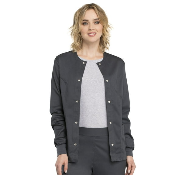Cherokee Luxe Women's Warm Up Scrubs Jacket Snap Front 1330