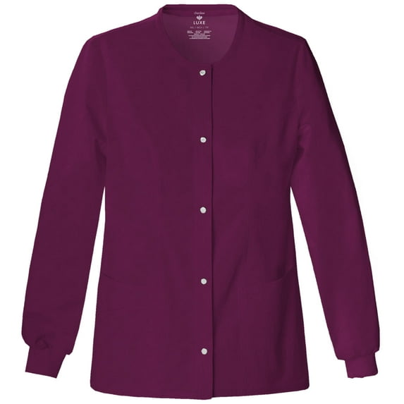 Cherokee Luxe Women's Warm Up Scrubs Jacket Snap Front 1330